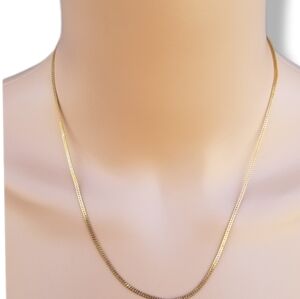 CROWN TRIFARI 1960S GOLDPLATED HERRINGBONE CHAIN NECKLACE